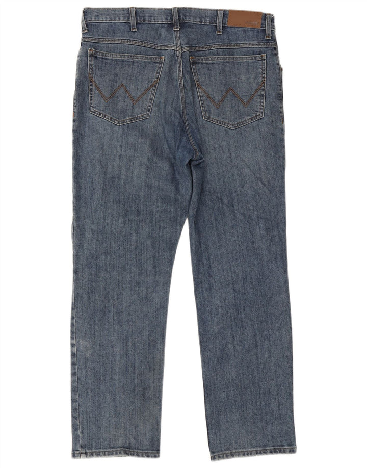 Wrangler Mens Straight Jeans W36 L30 Blue Cotton