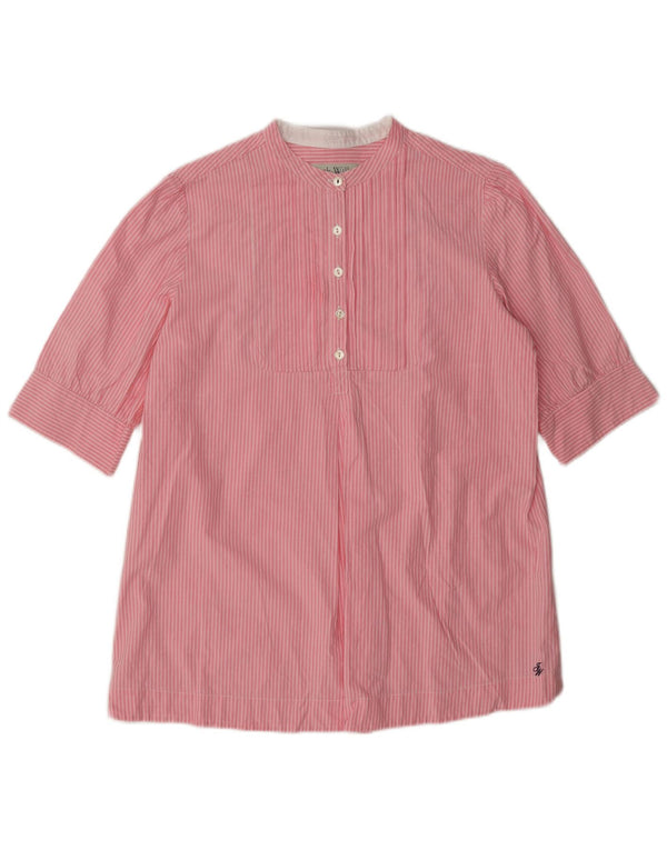 Jack Wills Womens Short Sleeve Pullover Shirt UK 12 Medium Pink Striped