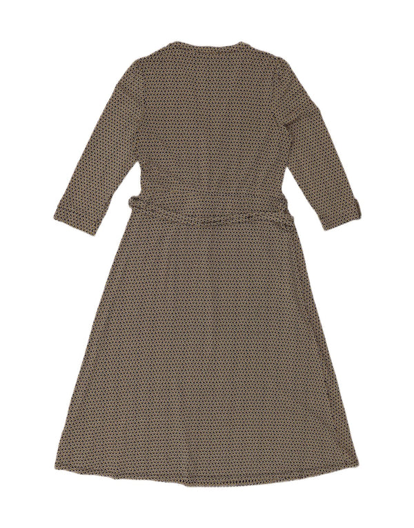 ESPRIT Womens 3/4 Sleeve Maxi Dress UK 18 XL Navy Blue Geometric Viscose