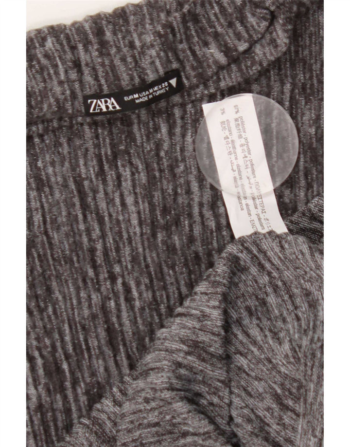 Zara Womens Sleeveless Maxi Dress UK 12 Medium Grey Polyester