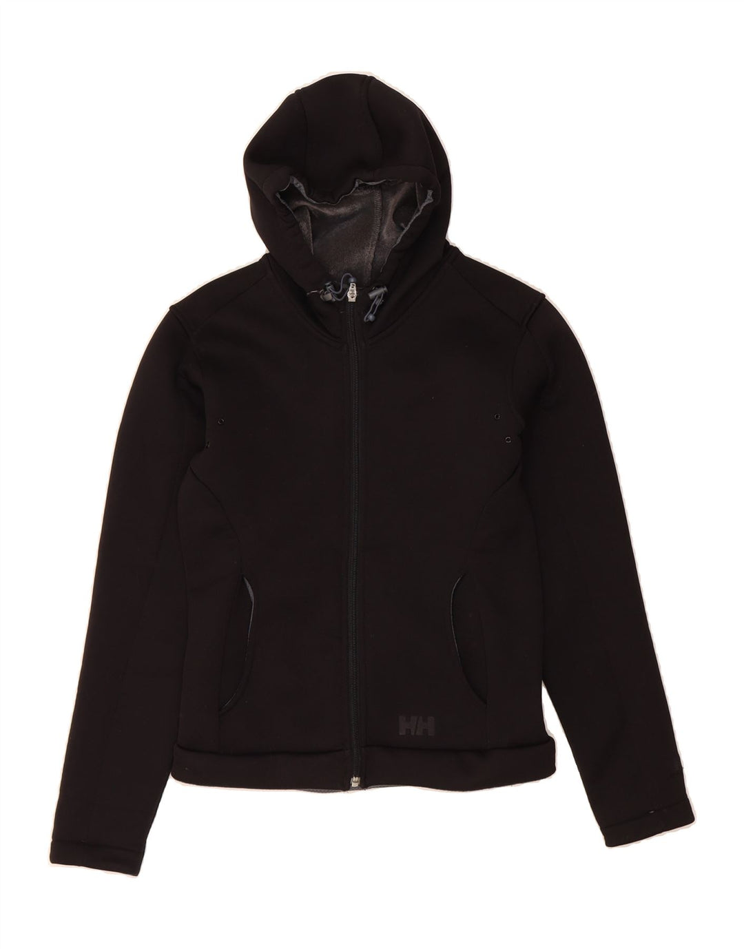 HELLY HANSEN Womens Zip Hoodie Sweater UK 10 Small Black Polyester Vintage Helly Hansen and Second-Hand Helly Hansen from Messina Hembry 