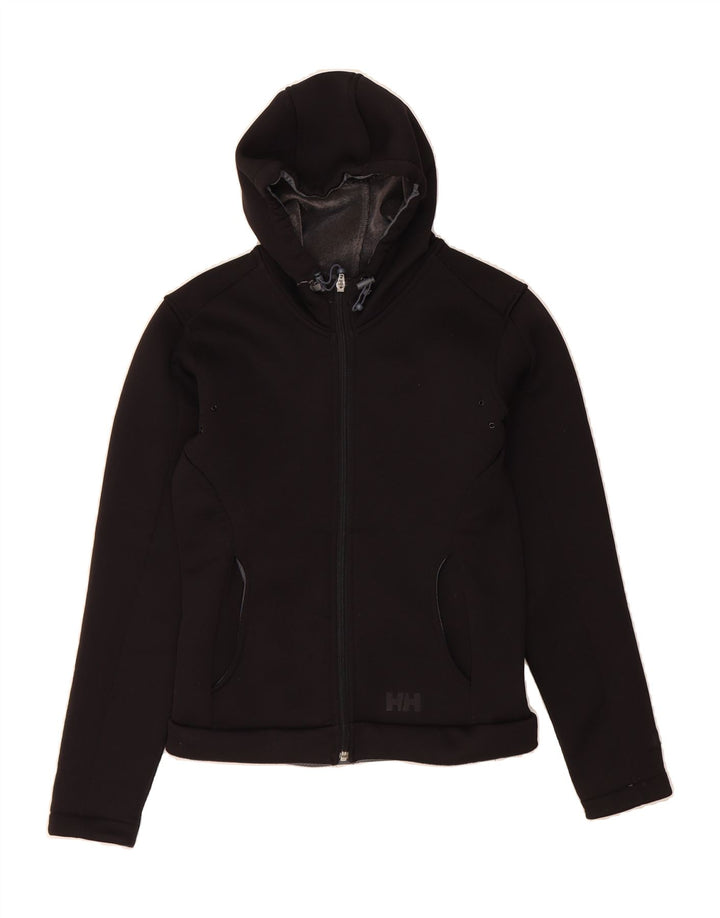 HELLY HANSEN Womens Zip Hoodie Sweater UK 10 Small Black Polyester Vintage Helly Hansen and Second-Hand Helly Hansen from Messina Hembry 
