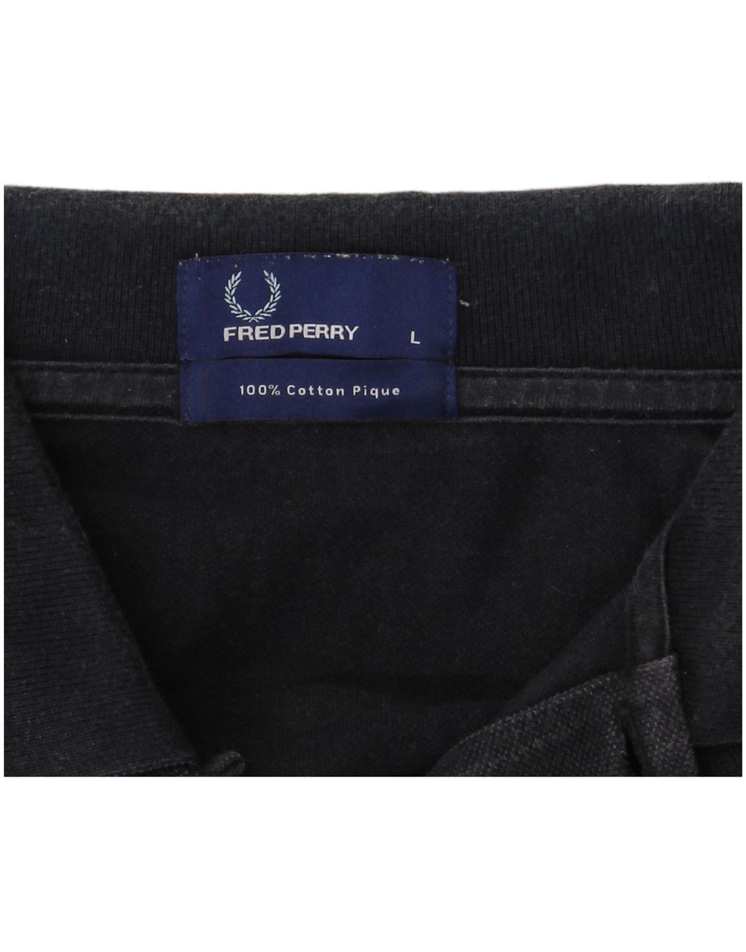 FRED PERRY Mens Polo Shirt Large Navy Blue Cotton