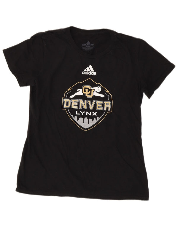 Adidas Womens Colorado Denver Lynx Graphic T-Shirt Top UK 12 Medium Black