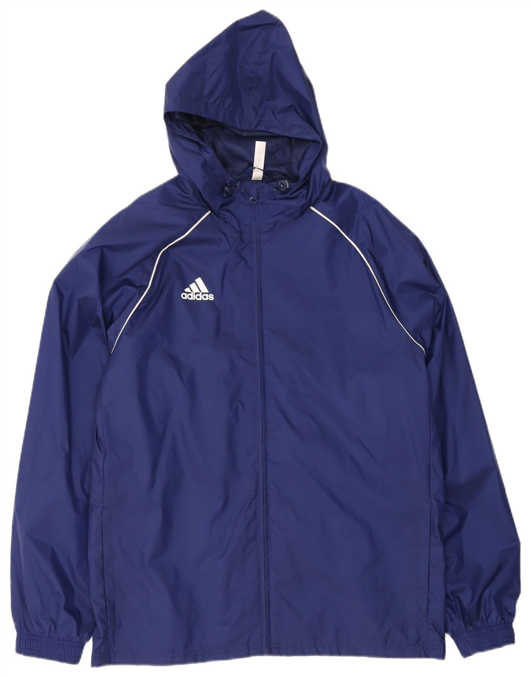 Adidas Mens Hooded Rain Jacket UK 40 Large Navy Blue Polyester