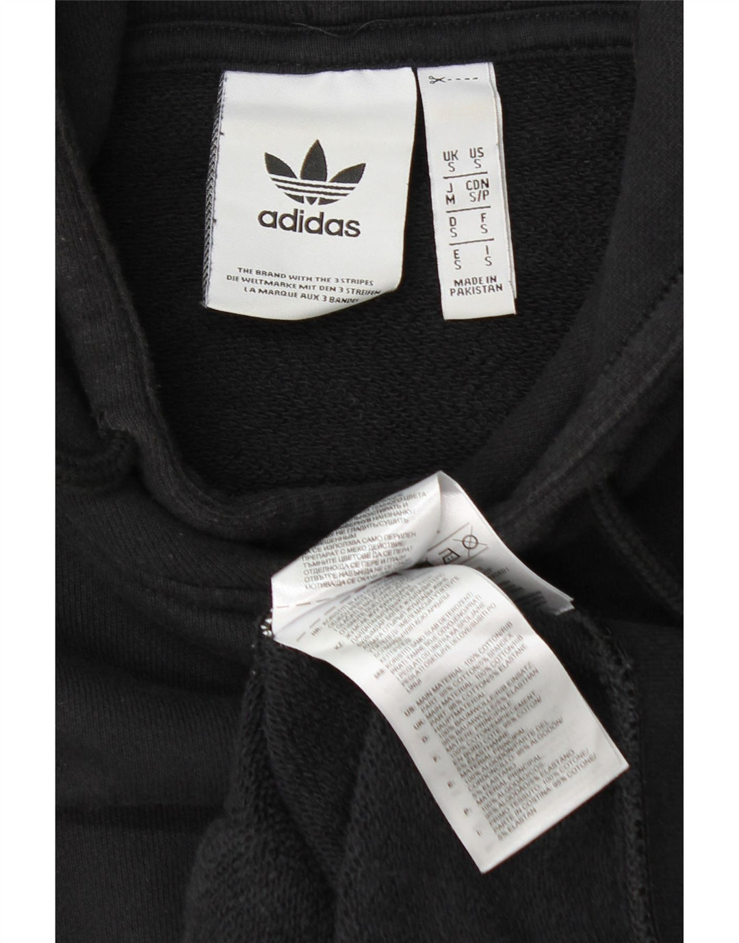 Adidas Mens Hoodie Jumper Small Black Cotton