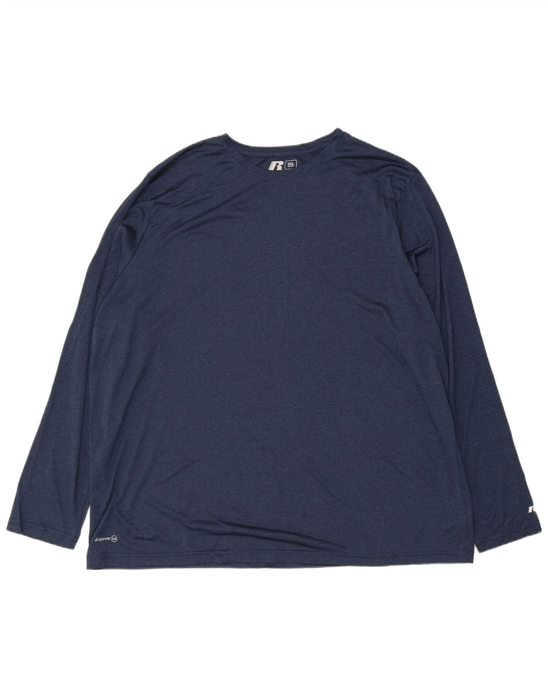Russell Athletic Mens Top Long Sleeve 3XL Navy Blue Polyester