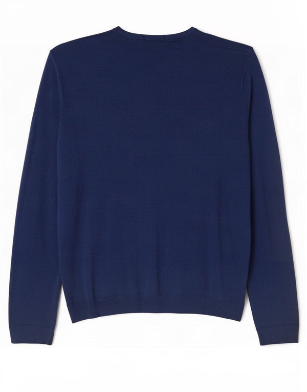 Marks & Spencer Mens Regular Fit V-Neck Jumper Sweater XL Navy Blue Acrylic