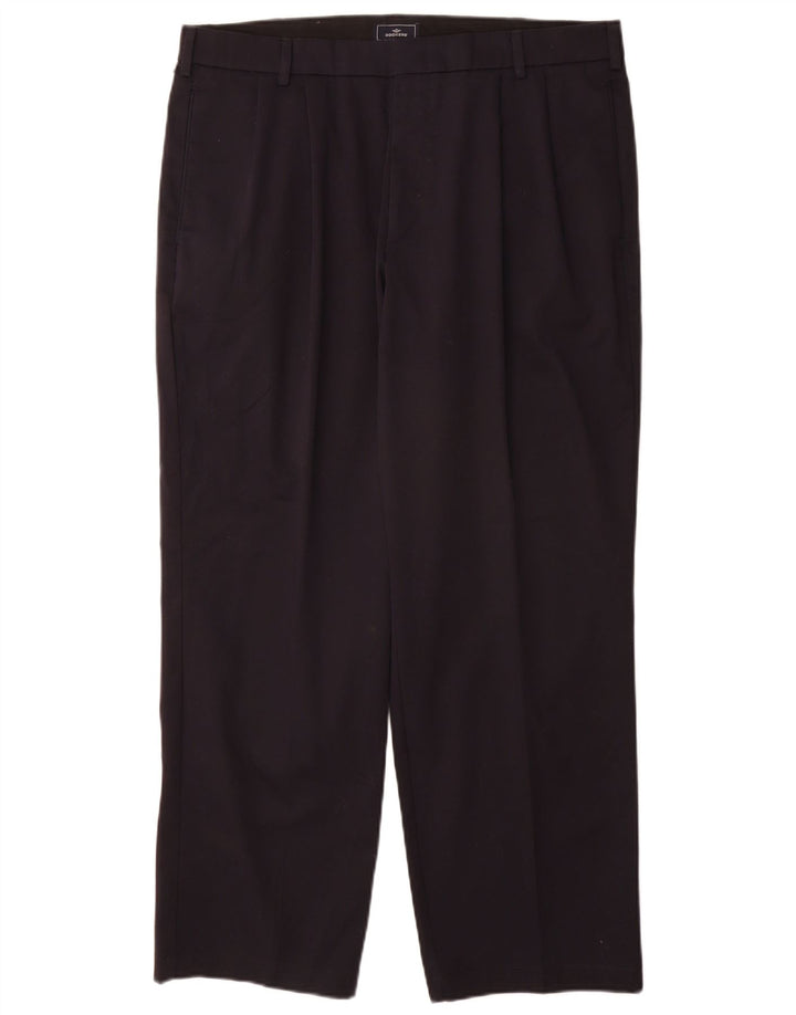 DOCKERS Mens Relaxed Fit Pegged Chino Trousers W36 L30 Navy Blue Cotton