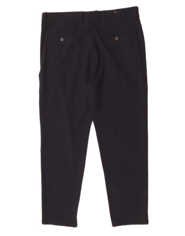 Zara Mens Chino Trousers EU 44 Large W34 L28 Navy Blue Polyester