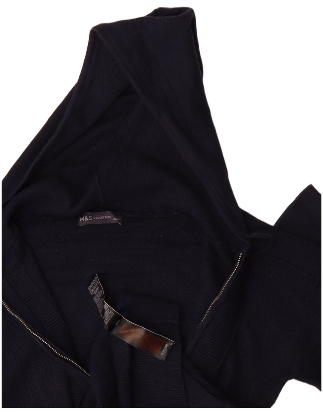 Marks & Spencer Womens Cardigan Sweater UK 10 Small Navy Blue Viscose