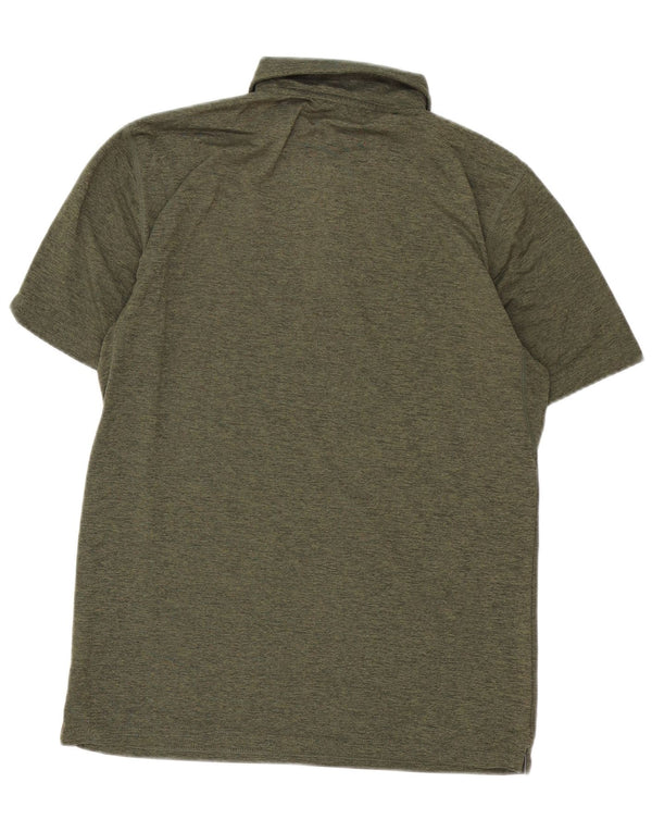 Calvin Klein Mens Polo Shirt Medium Khaki Flecked Polyester