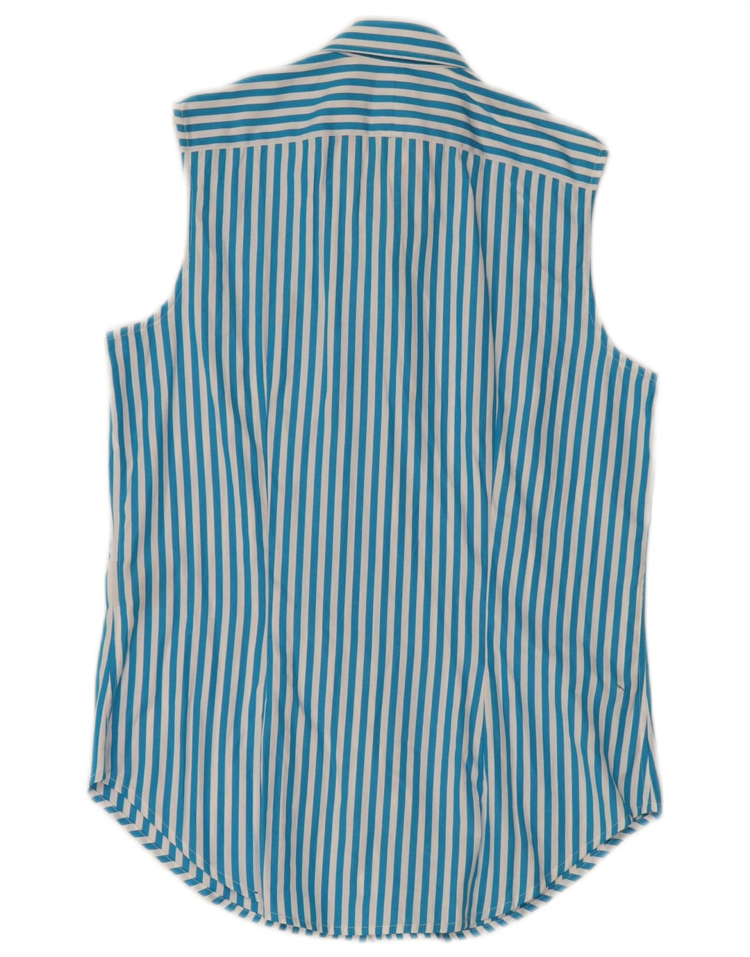 RALPH LAUREN Womens Sleeveless Shirt US 4 Small Blue Striped Cotton