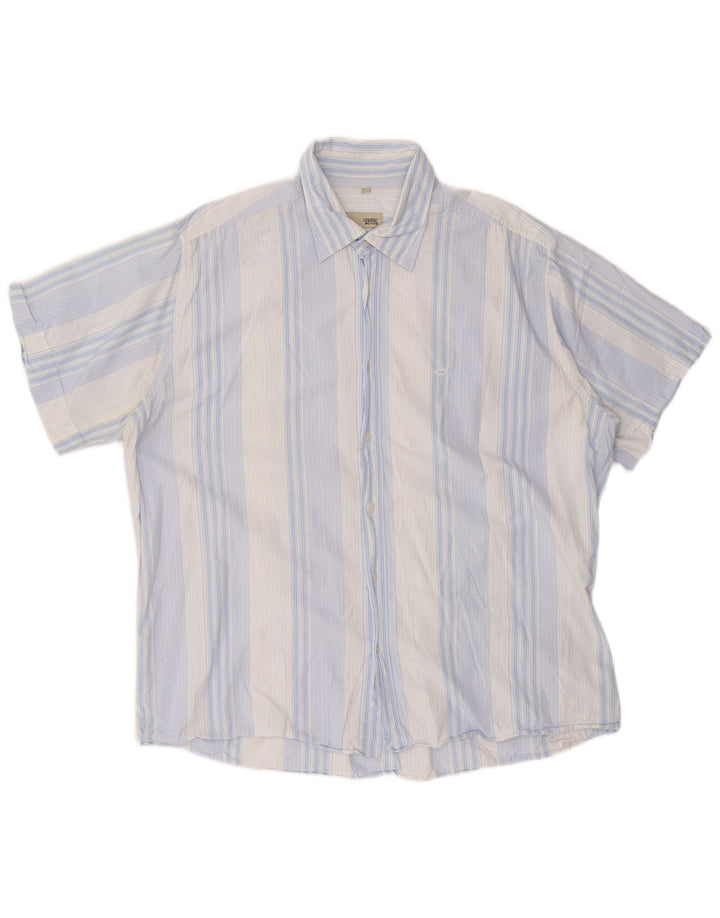 CAMEL ACTIVE Mens Slim Short Sleeve Shirt 2XL Blue Striped