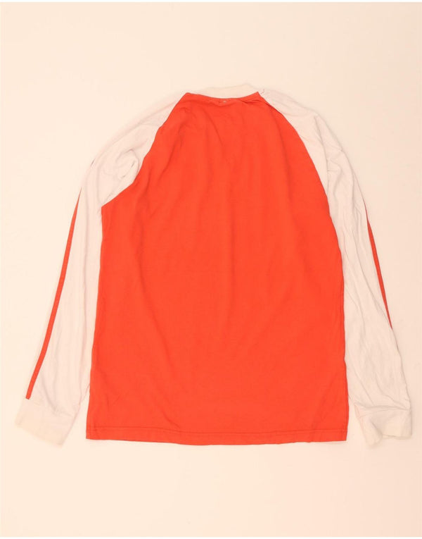 Adidas Mens Top Long Sleeve Medium Orange Colourblock Cotton