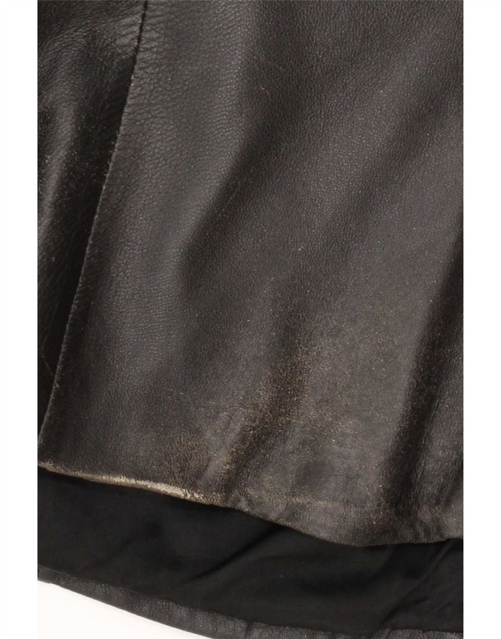 Vintage Mens Leather Jacket UK 36 Small Black