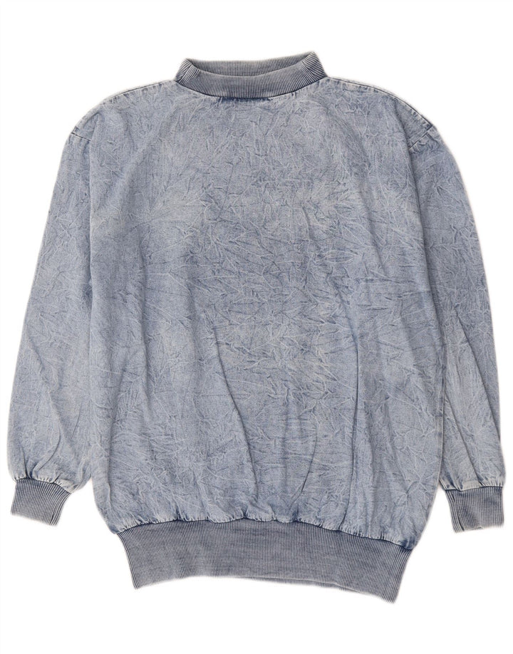 Vintage Womens Oversized Sweatshirt Jumper EU 44 XL Blue Cotton