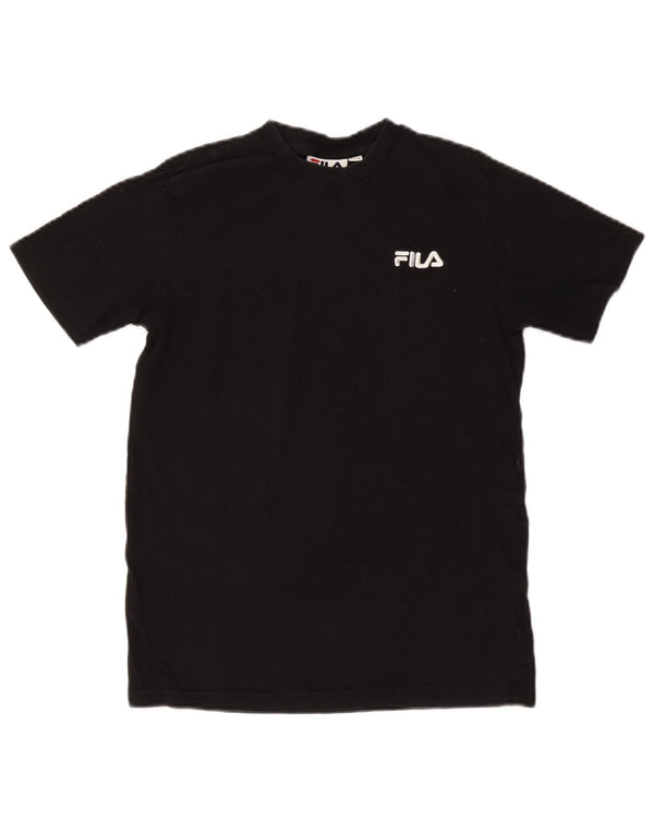 FILA Womens T-Shirt Top UK 6 XS Black Cotton