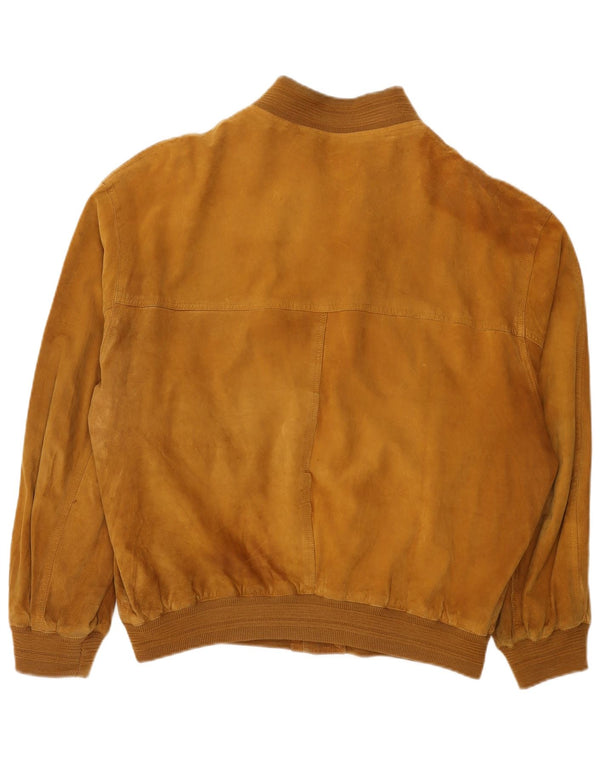 Vintage Mens Suede Bomber Jacket UK 42 XL Brown