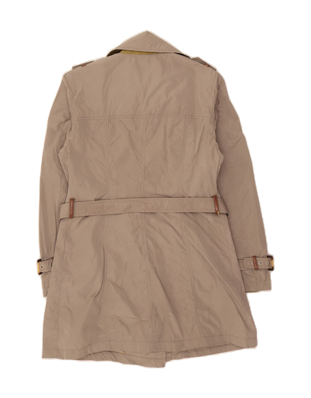 VINTAGE Womens Military Double Breasted Coat IT 44 Medium Beige Polyester Vintage Vintage and Second-Hand Vintage from Messina Hembry 