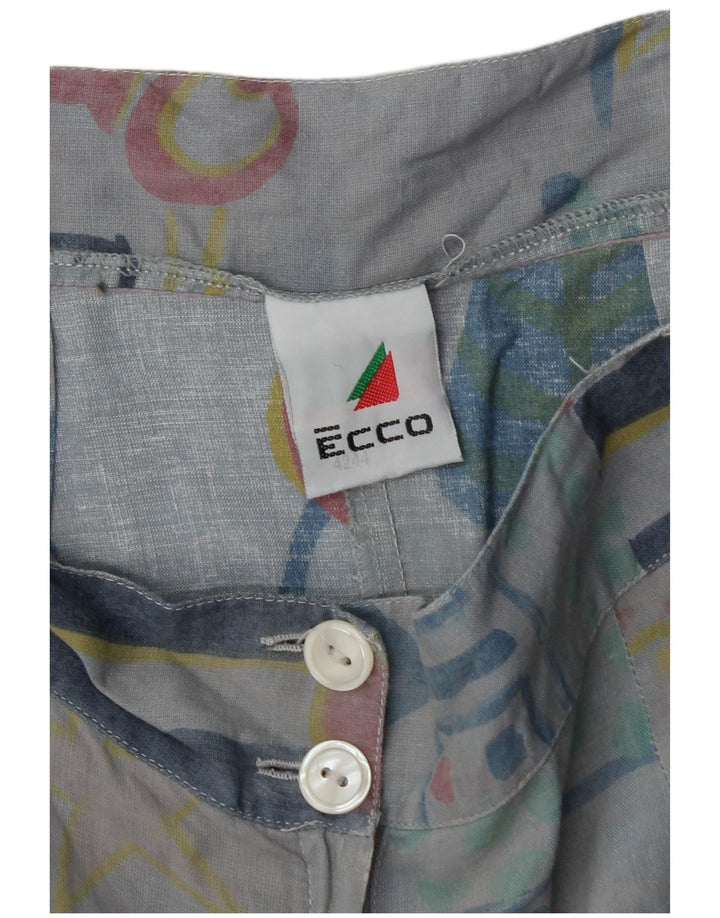 Ecco Womens High Waist Cullotes Casual Shorts W30 Medium Blue Geometric