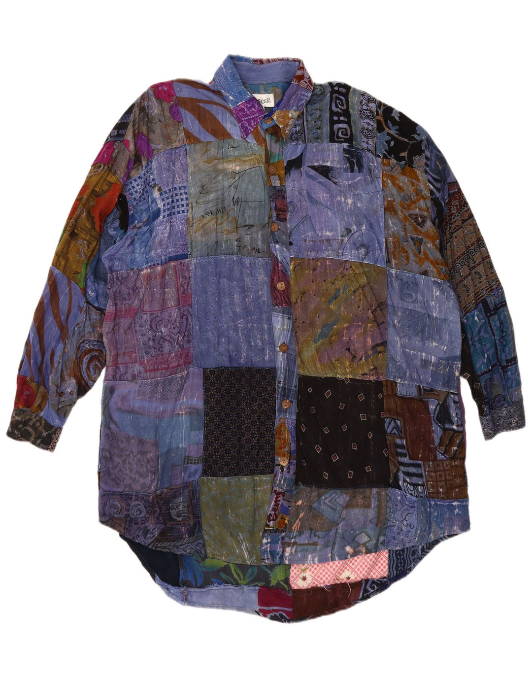 We Be Bop Womens Oversized Shirt Dress UK 18 XL Multicoloured Patchwork