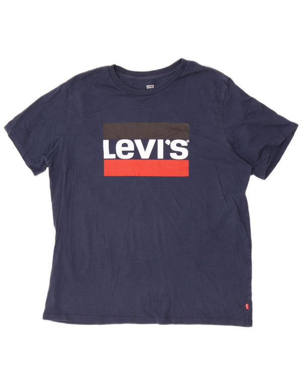 Levi's Mens Standard Fit Graphic T-Shirt Top Large Navy Blue