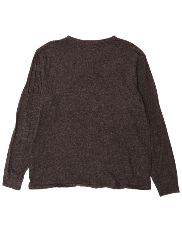 Polo Ralph Lauren Mens Top Long Sleeve Large Grey Flecked Cotton
