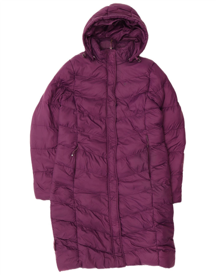 MOUNTAIN WAREHOUSE Womens Hooded Padded Coat UK 16 Small Purple Nylon