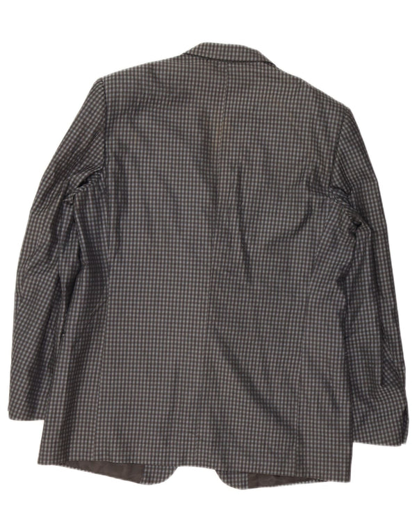 CAESAR  Mens 2 Button Blazer Jacket IT 56 XL Grey Gingham Cotton
