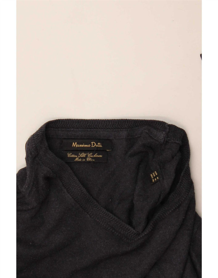 Massimo Dutti Womens Crew Neck Jumper Sweater Medium Navy Blue Cotton
