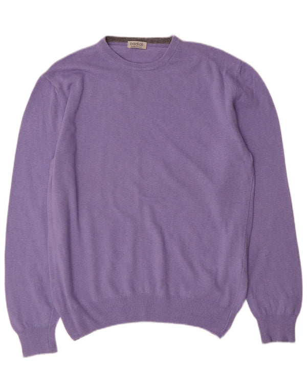 Badiali Mens Crew Neck Jumper Sweater Medium Purple Cashmere