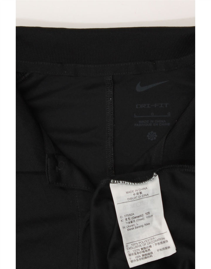 Nike Mens Dri Fit Polo Shirt Large Black Polyester