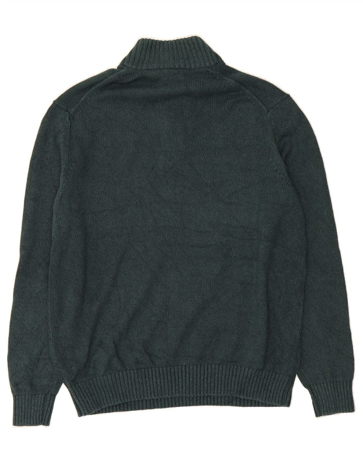 IZOD Mens Button Neck Jumper Sweater XL Green Cotton Vintage Izod and Second-Hand Izod from Messina Hembry 