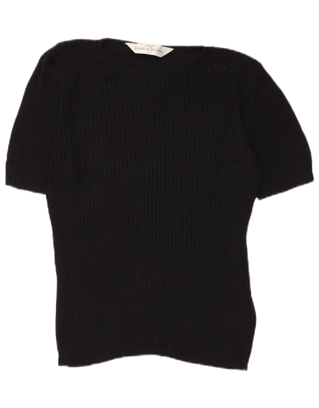Marks & Spencer Womens Blouse Top UK 12 Medium Black Silk