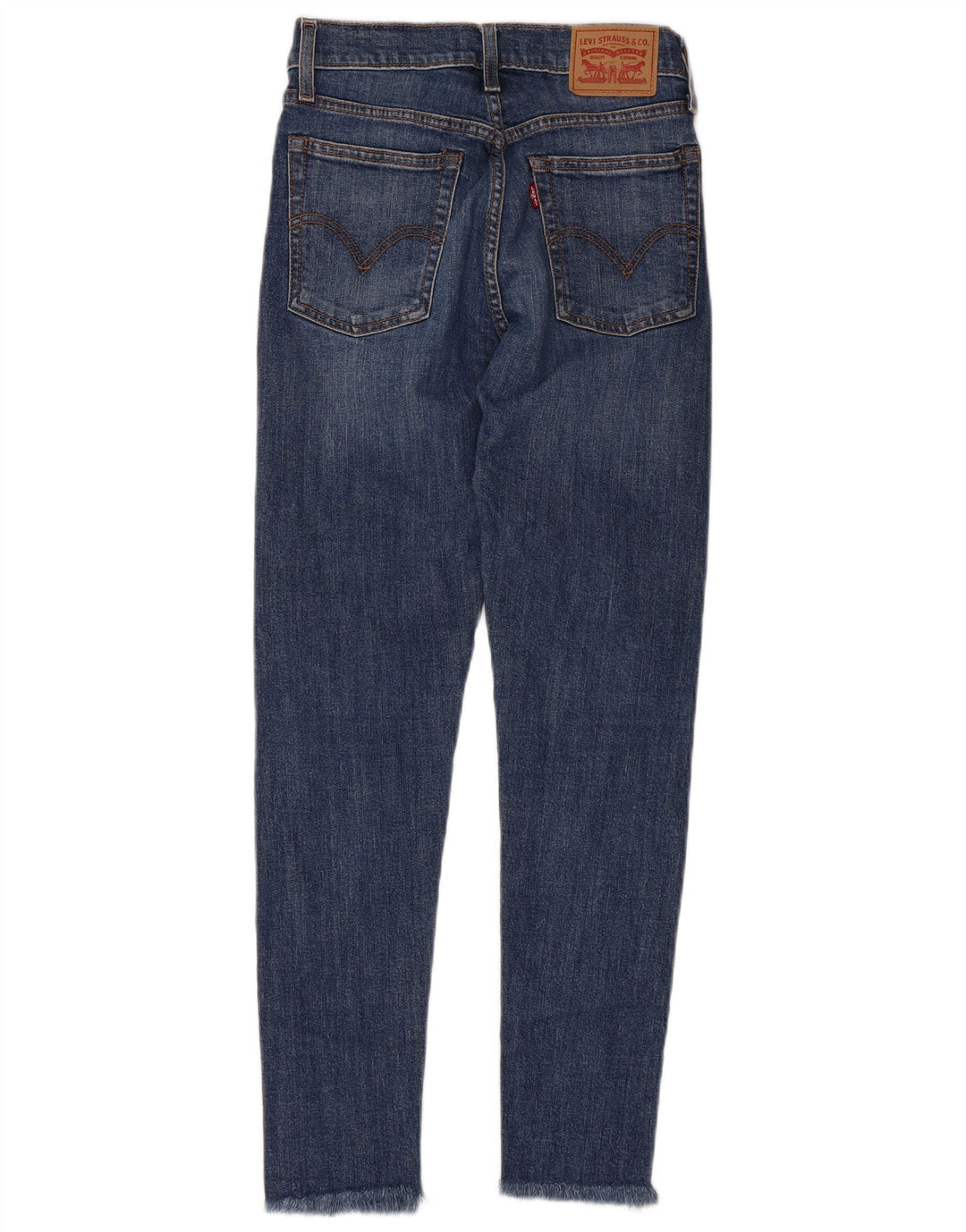 LEVI'S Womens Wedge High Waist Skinny Jeans W25 L26 Blue Cotton