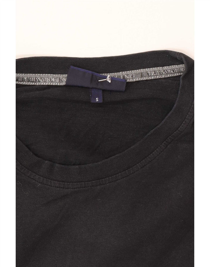 Trussardi Jeans Mens Graphic Top Long Sleeve Small Black