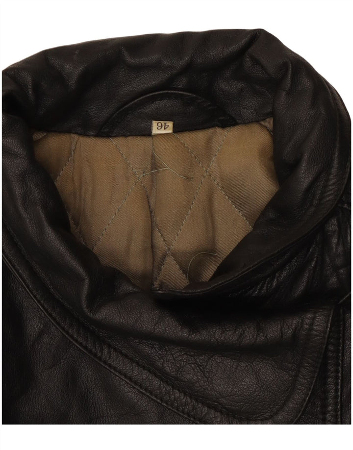 Vintage Womens Leather Jacket IT 46 Large Black