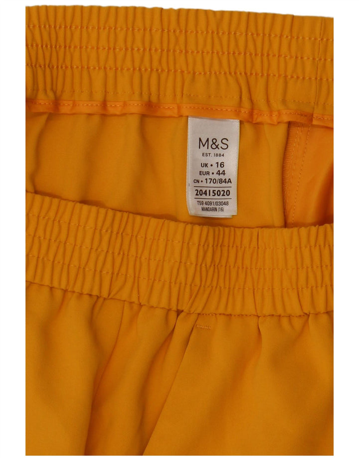 Marks & Spencer Womens Straight Skirt UK 16 Large W34 Yellow Polyester