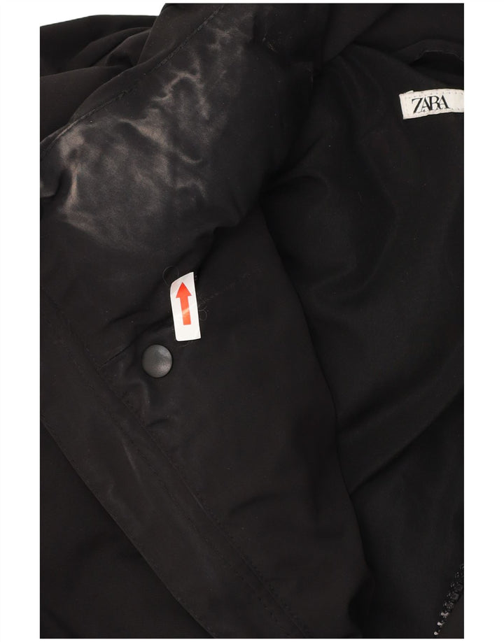 Zara Mens Padded Jacket UK 42 XL Black Polyester