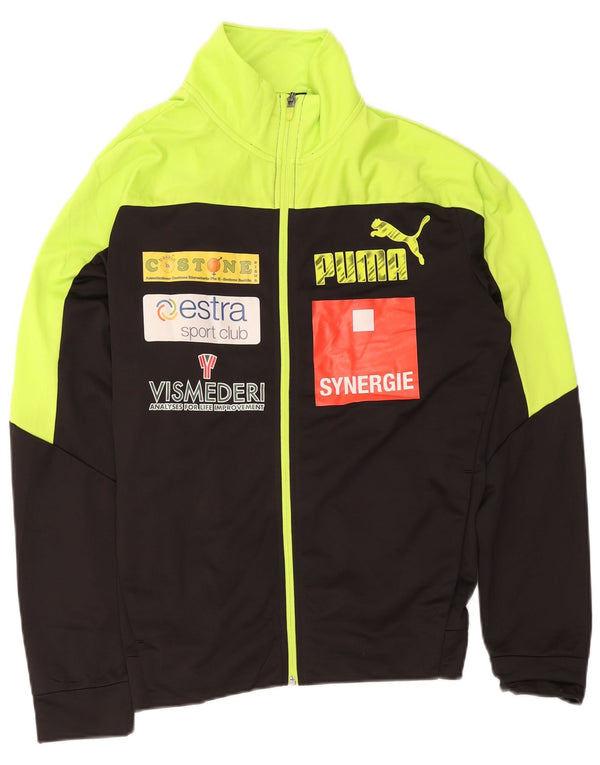 Puma Mens Graphic Tracksuit Top Jacket Medium Black Colourblock Polyester