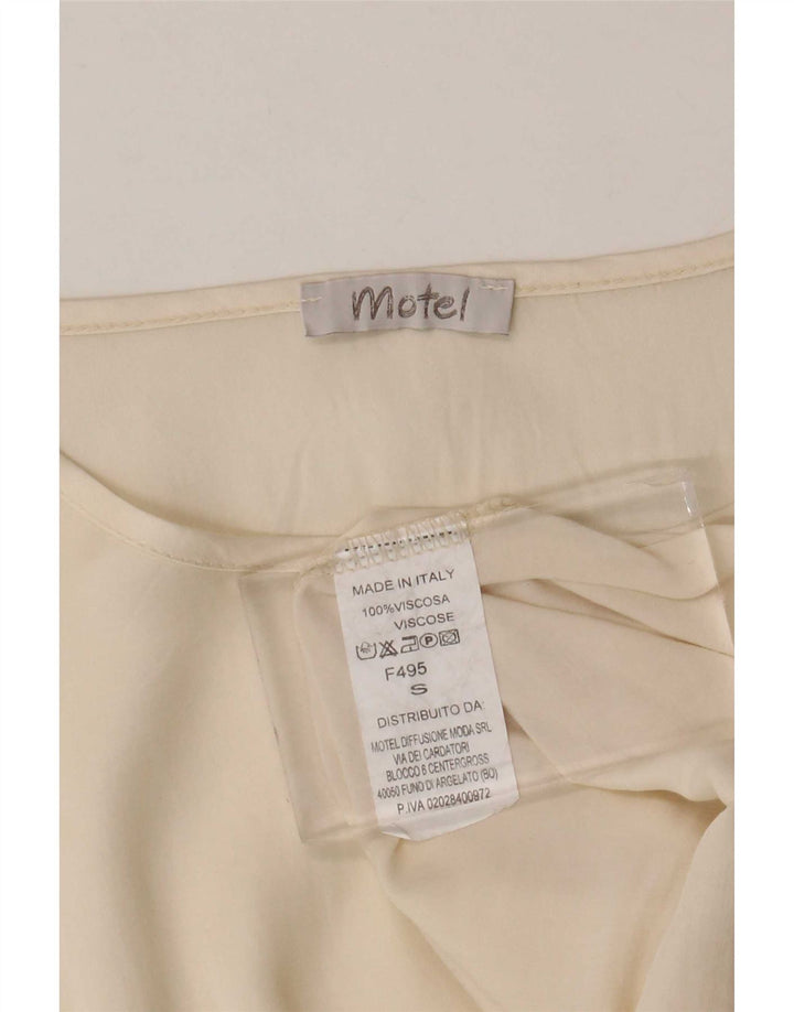 Motel Womens Vest Top UK 10 Small Beige Viscose