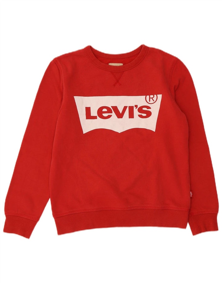 LEVI'S Boys Graphic Sweatshirt Jumper 13-14 Years Red Cotton