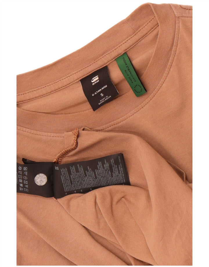 G-Star Mens T-Shirt Small Beige Cotton
