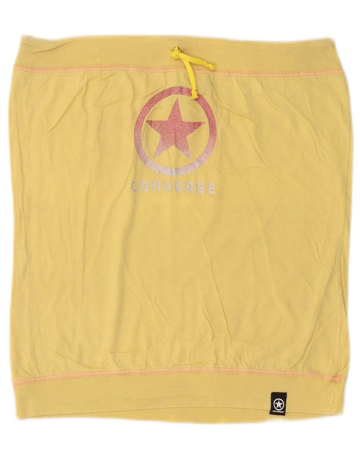 CONVERSE Womens Graphic Mini Skirt XL W38  Yellow