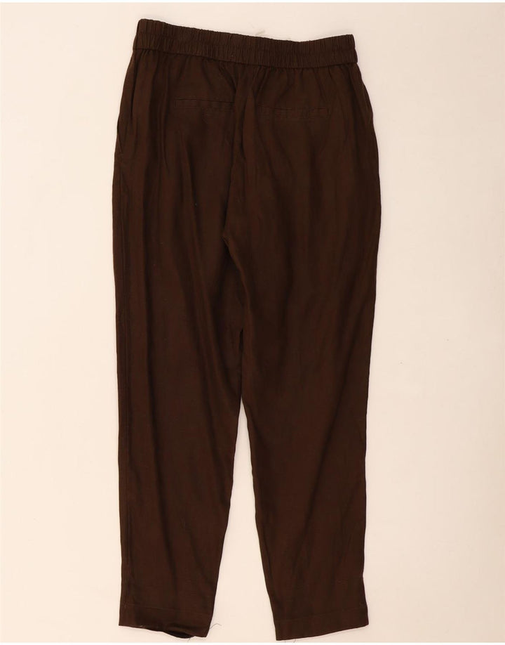 BENETTON Womens Tapered Chino Trousers Medium W28 L27 Brown Linen