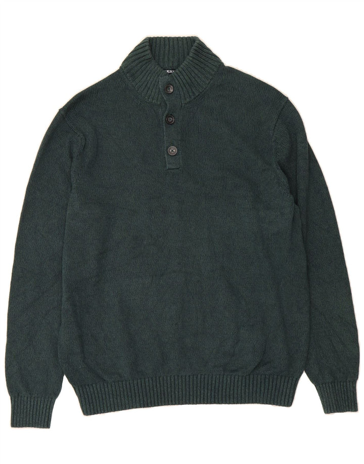 IZOD Mens Button Neck Jumper Sweater XL Green Cotton Vintage Izod and Second-Hand Izod from Messina Hembry 