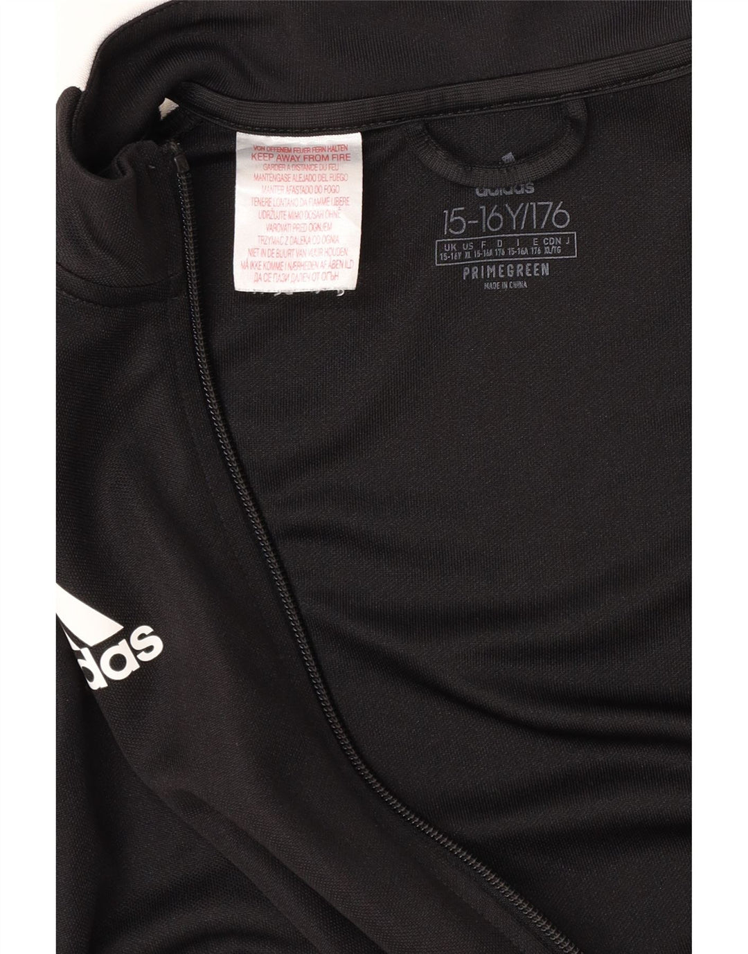 ADIDAS Boys Aeroready Tracksuit Top Jacket 15-16 Years Black Polyester