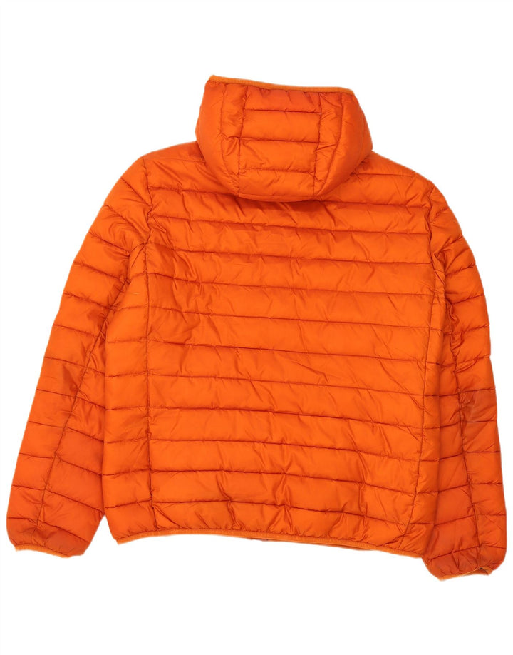 North Sails Mens Hooded Padded Jacket UK 40 Large Orange Polyester