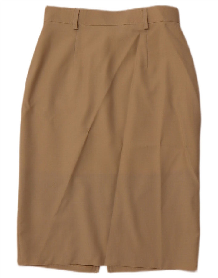VINTAGE Womens Pencil Skirt IT 44 Medium W28 Brown Wool